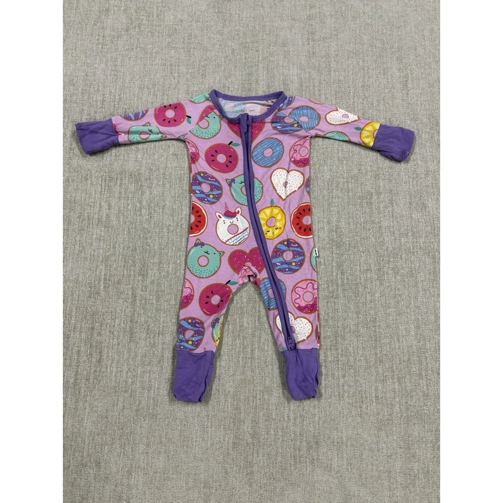 Little Sleepies Lavender Donut Dreams Zippy Bamboo Pajama Size Newborn NB